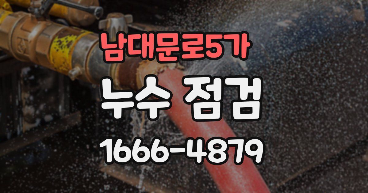 남대문로5가 누수 점검
