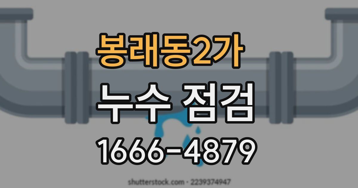 봉래동2가 누수 점검