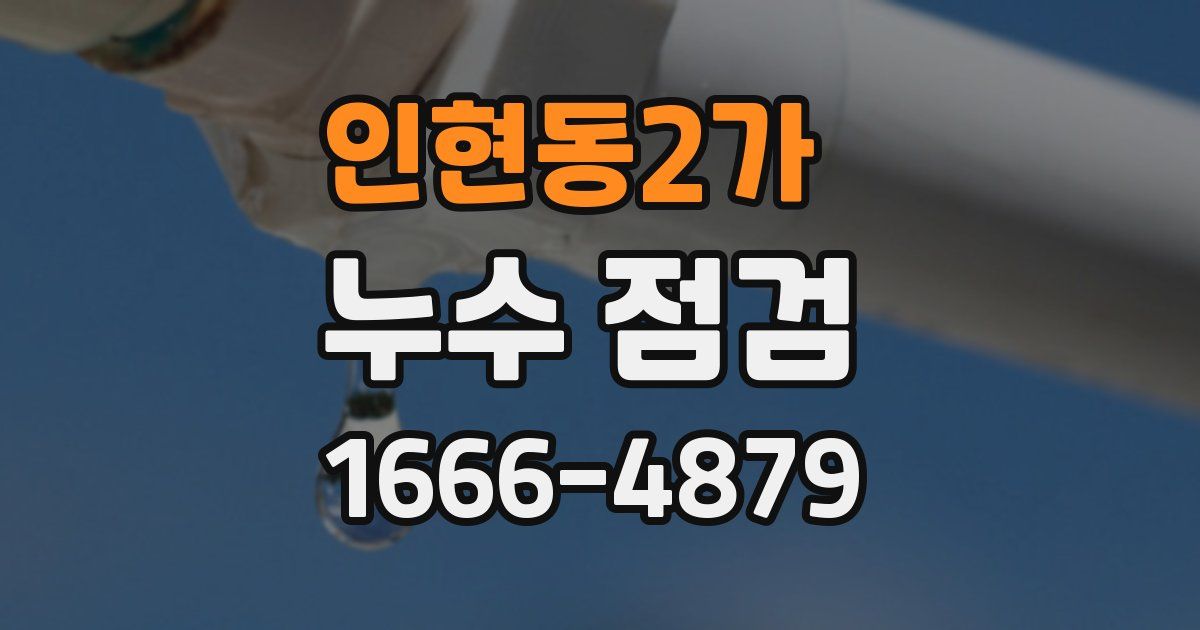 인현동2가 누수 점검
