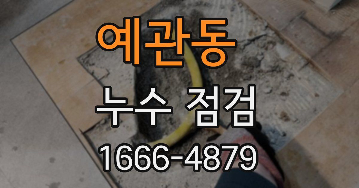 예관동 누수 점검