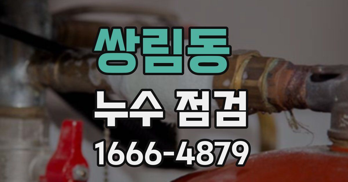 쌍림동 누수 점검