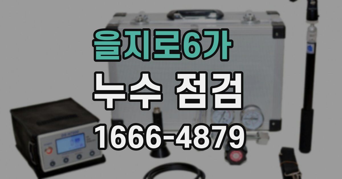 을지로6가 누수 점검