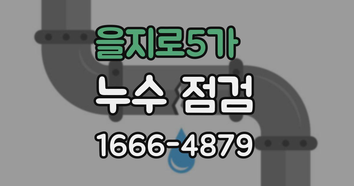 을지로5가 누수 점검