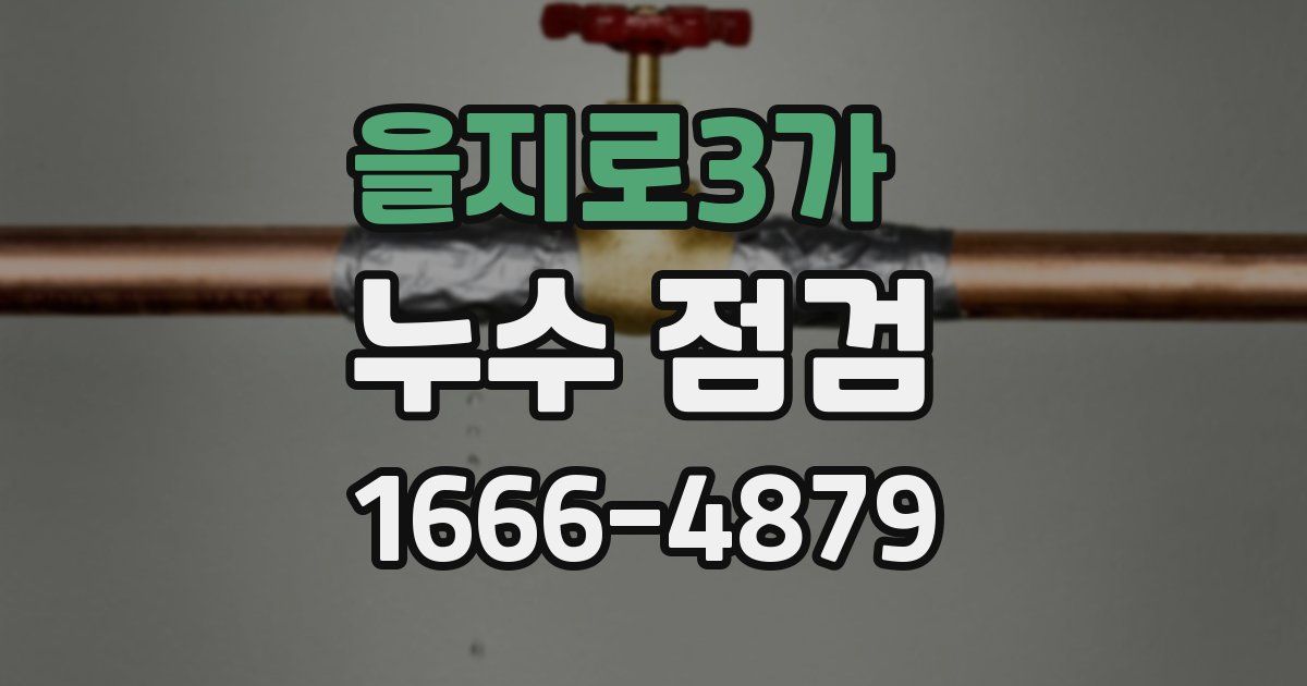 을지로3가 누수 점검