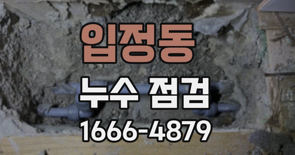 입정동 누수 점검
