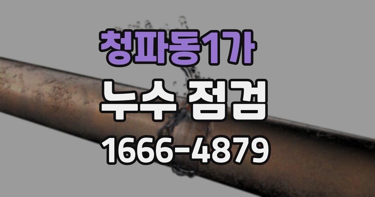 청파동1가 누수 점검