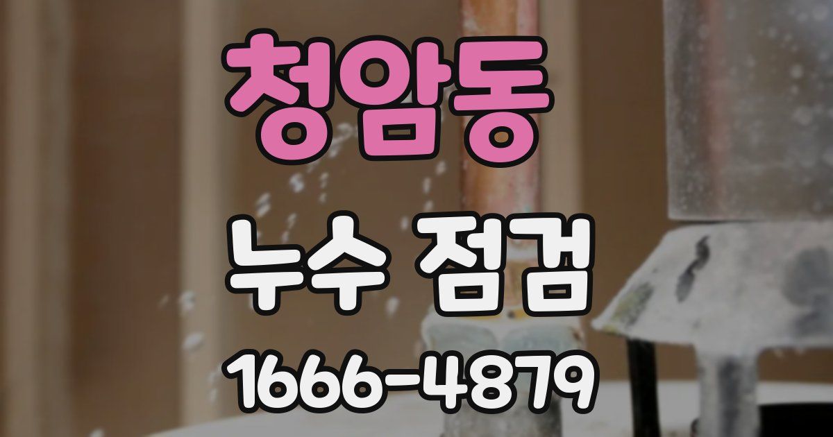청암동 누수 점검