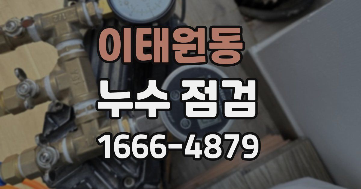 이태원동 누수 점검