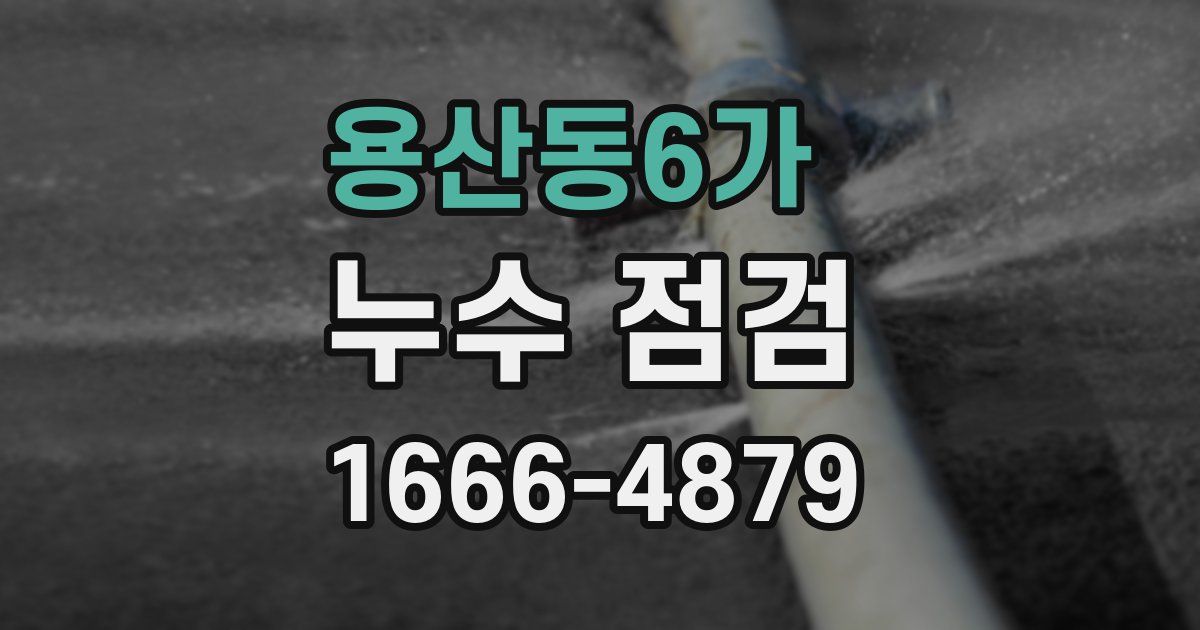 용산동6가 누수 점검