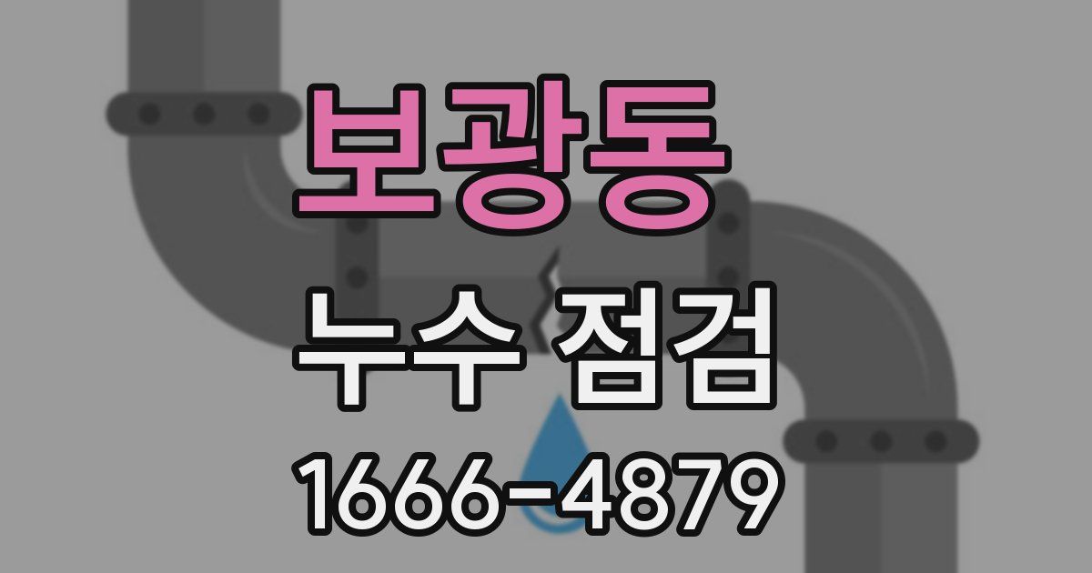 보광동 누수 점검