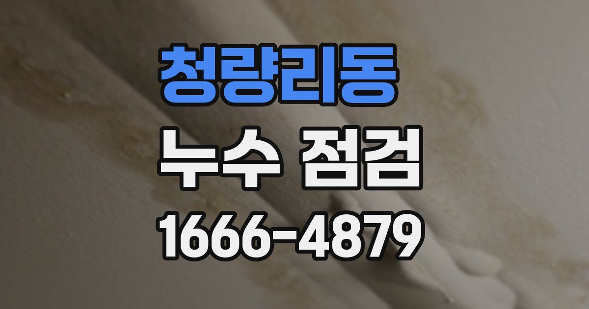 청량리동 누수 점검