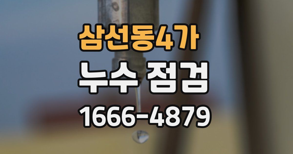 삼선동4가 누수 점검