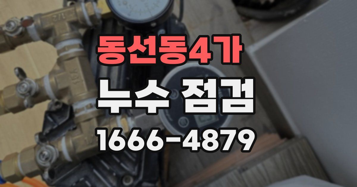 동선동4가 누수 점검