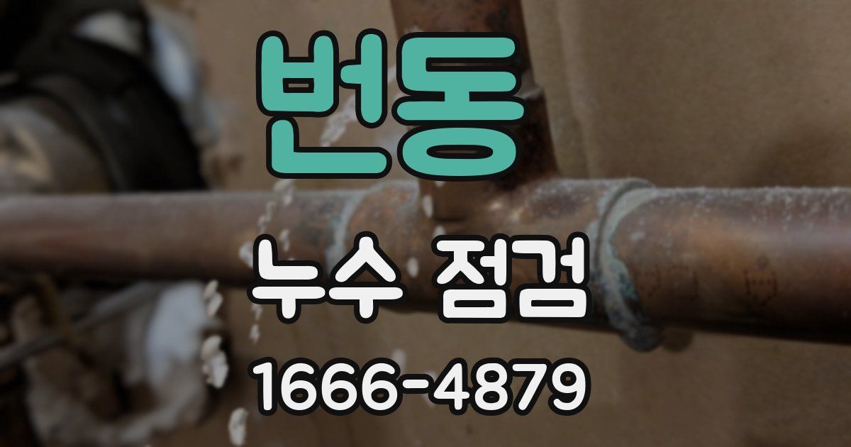 번동 누수 점검