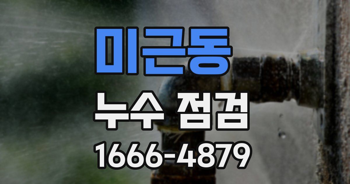 미근동 누수 점검