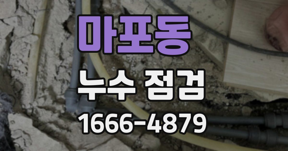 마포동 누수 점검