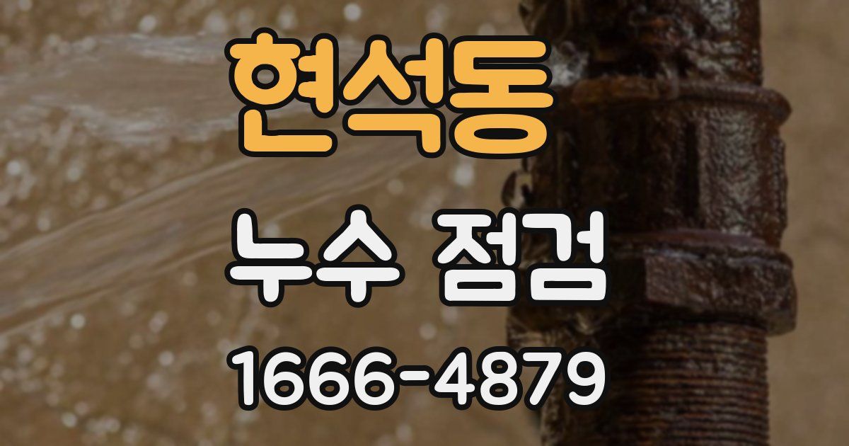 현석동 누수 점검