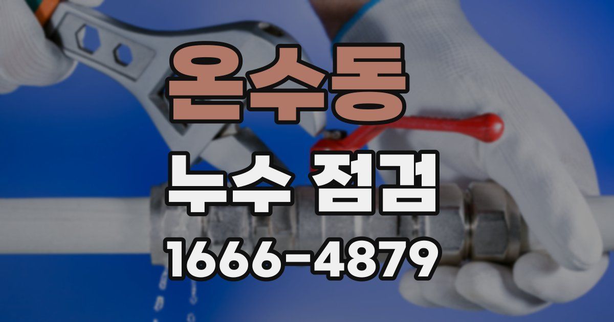 온수동 누수 점검