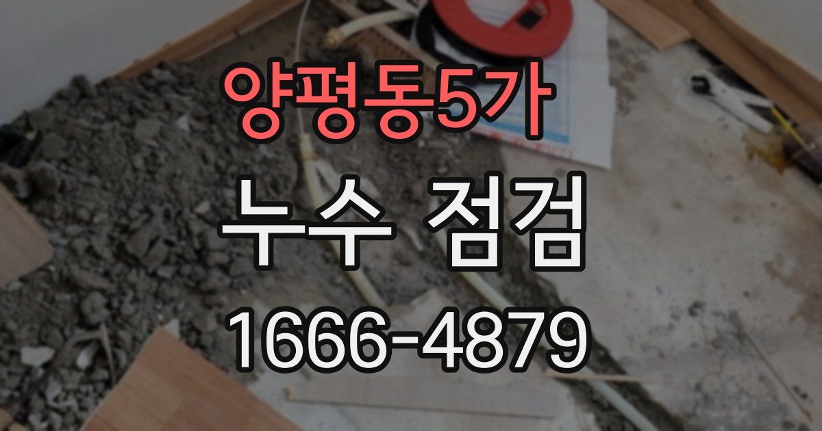 양평동5가 누수 점검