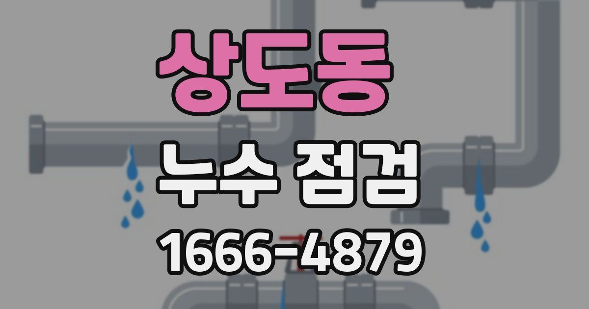 상도동 누수 점검