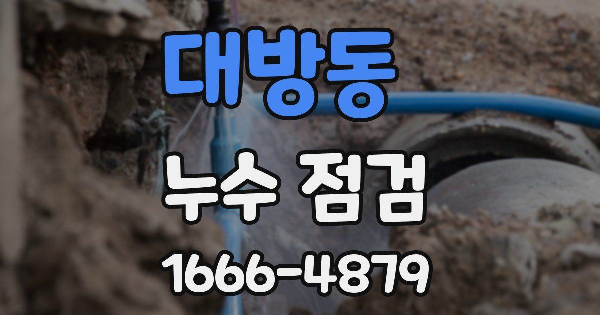 대방동 누수 점검