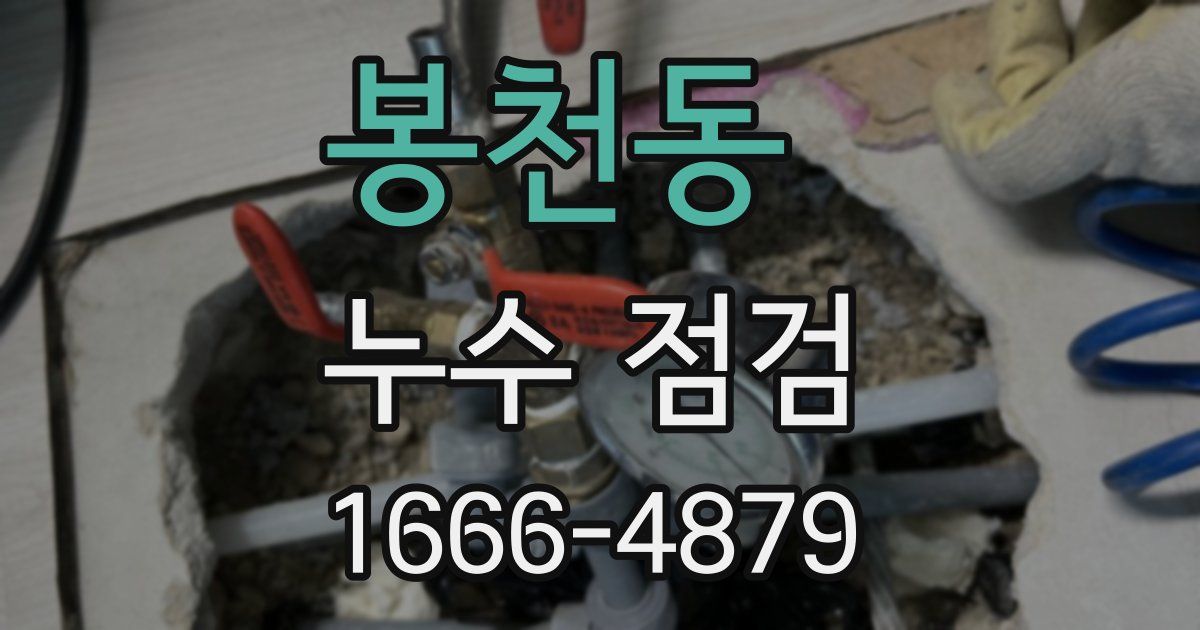 봉천동 누수 점검