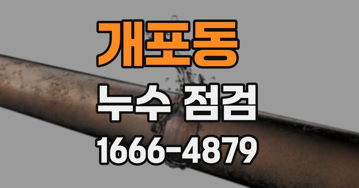 개포동 누수 점검