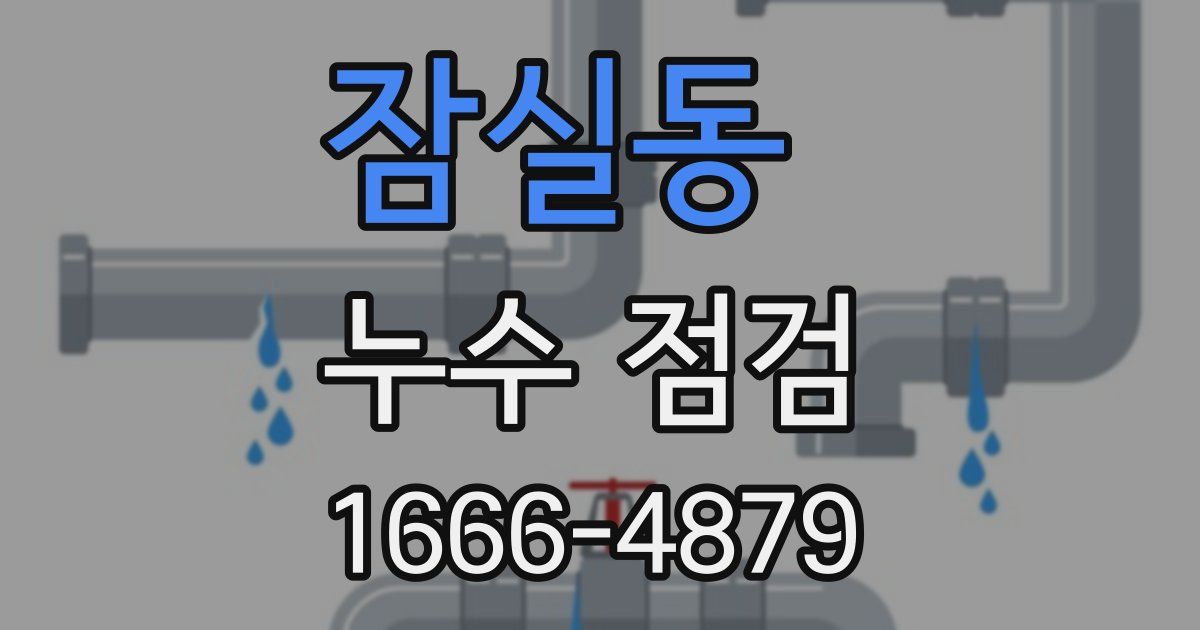 잠실동 누수 점검