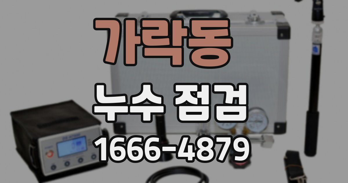 가락동 누수 점검