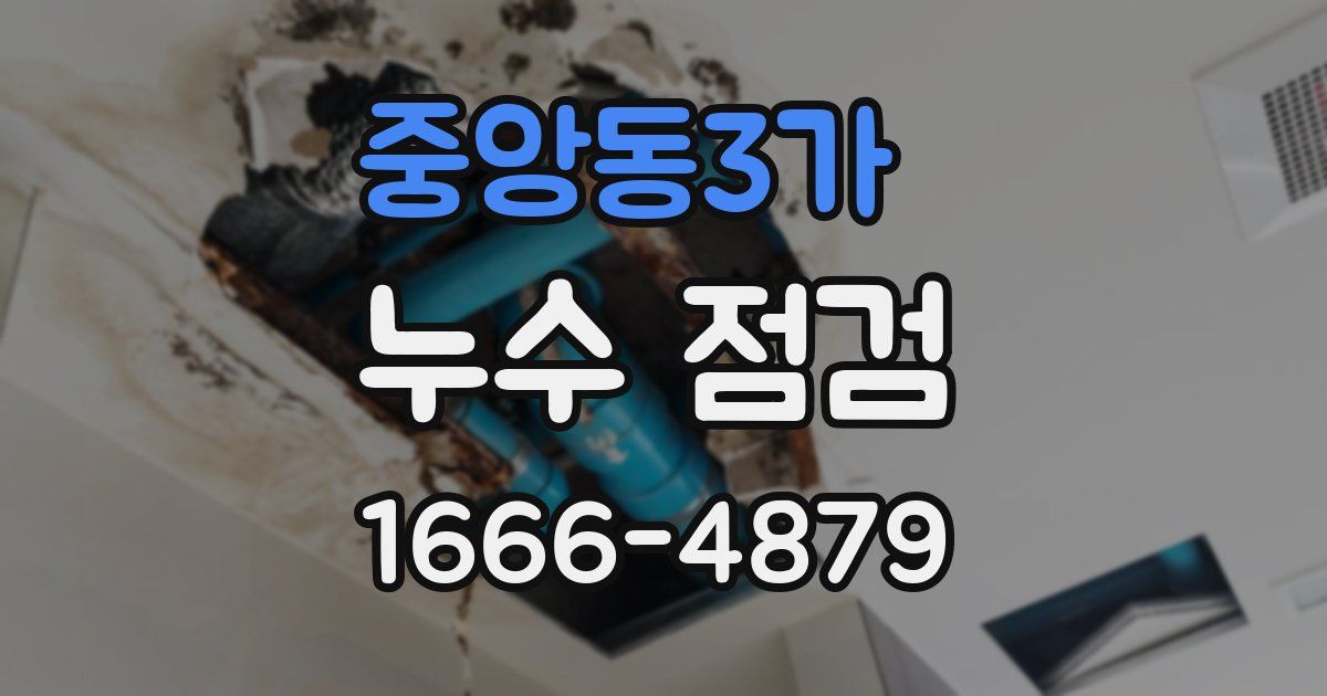 중앙동3가 누수 점검