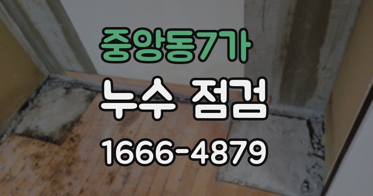 중앙동7가 누수 점검