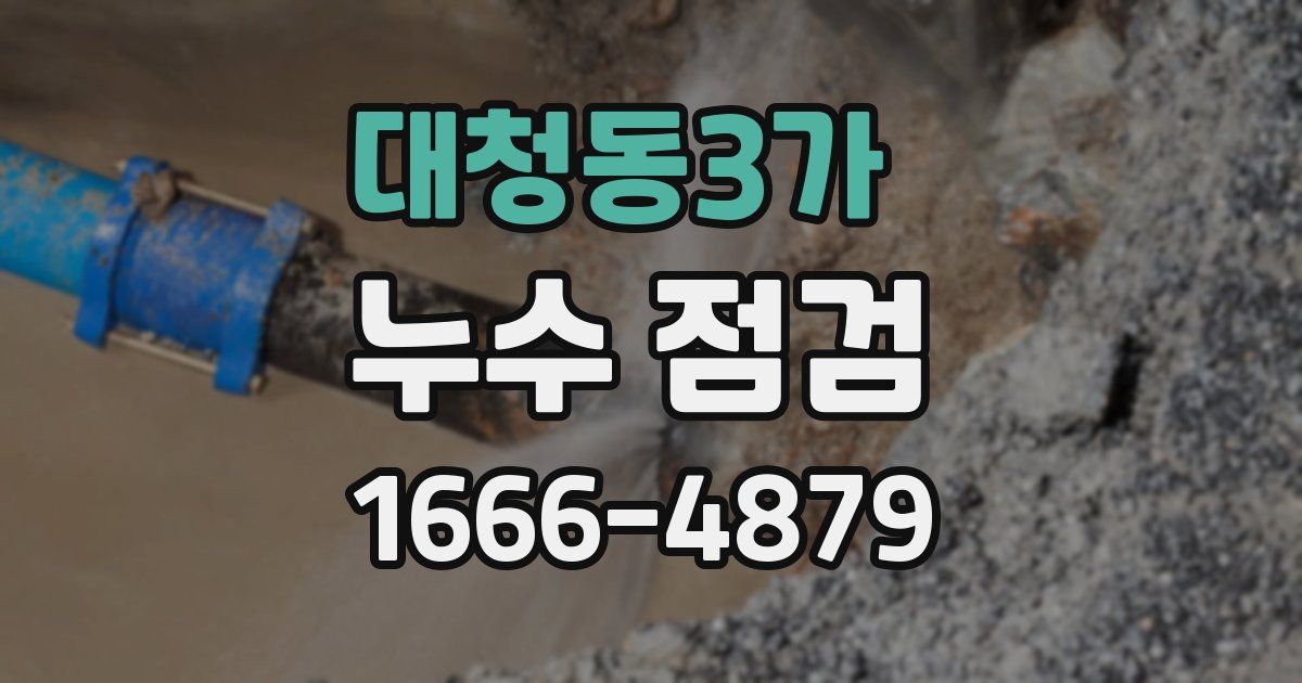 대청동3가 누수 점검