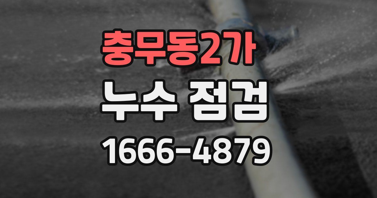 충무동2가 누수 점검