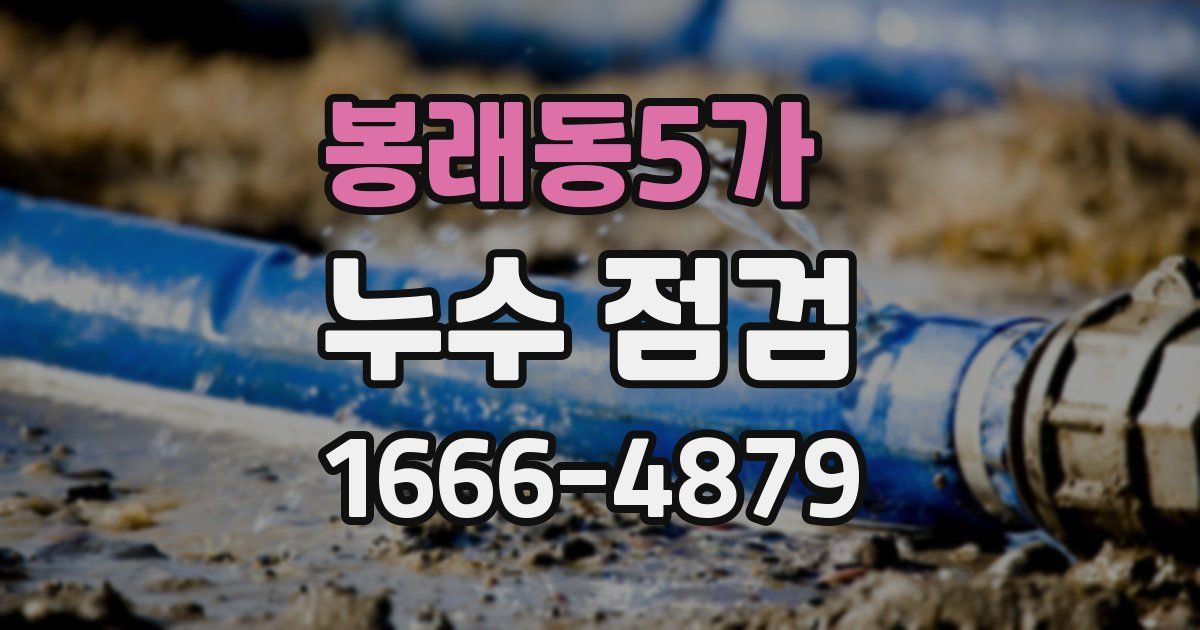 봉래동5가 누수 점검