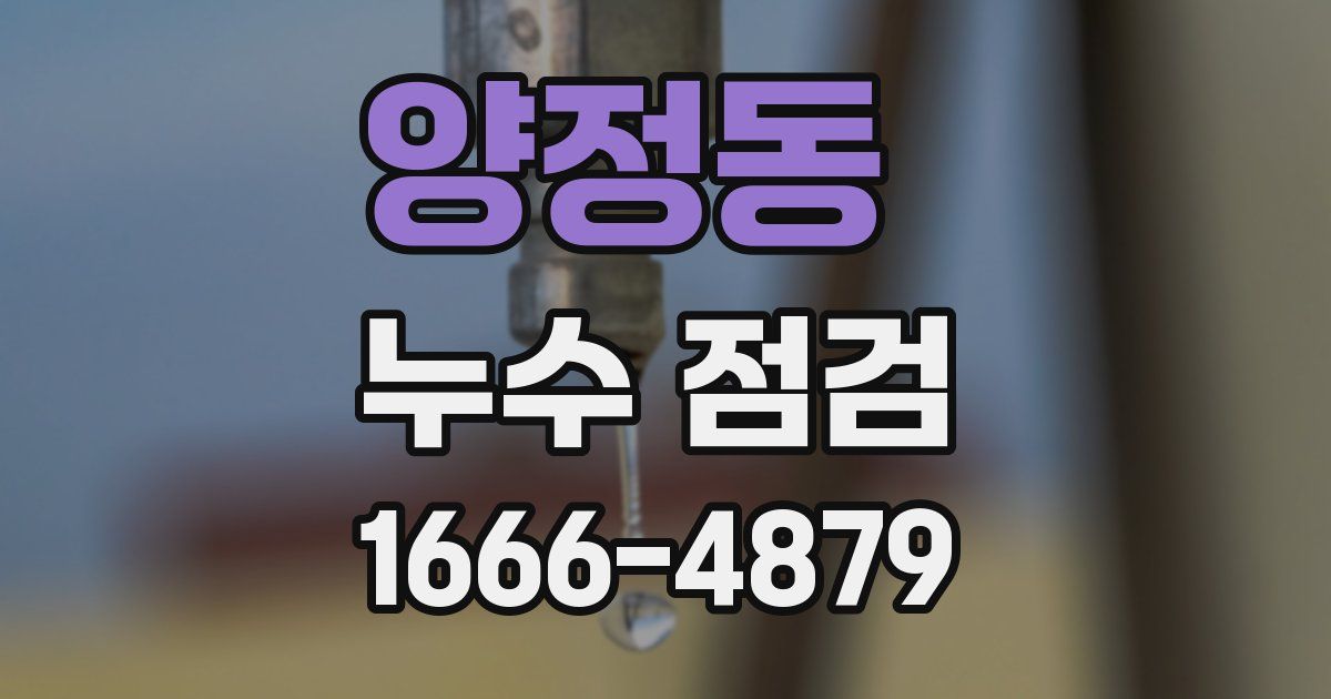 양정동 누수 점검