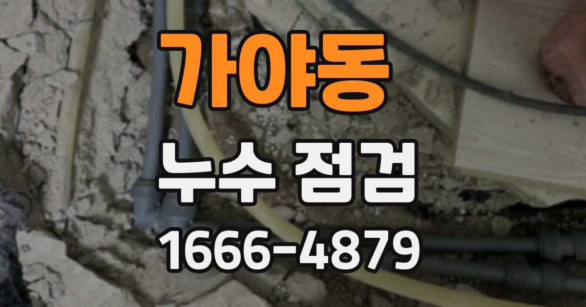 가야동 누수 점검