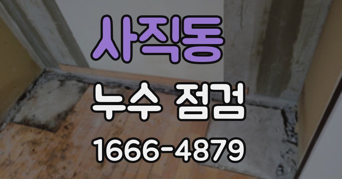 사직동 누수 점검