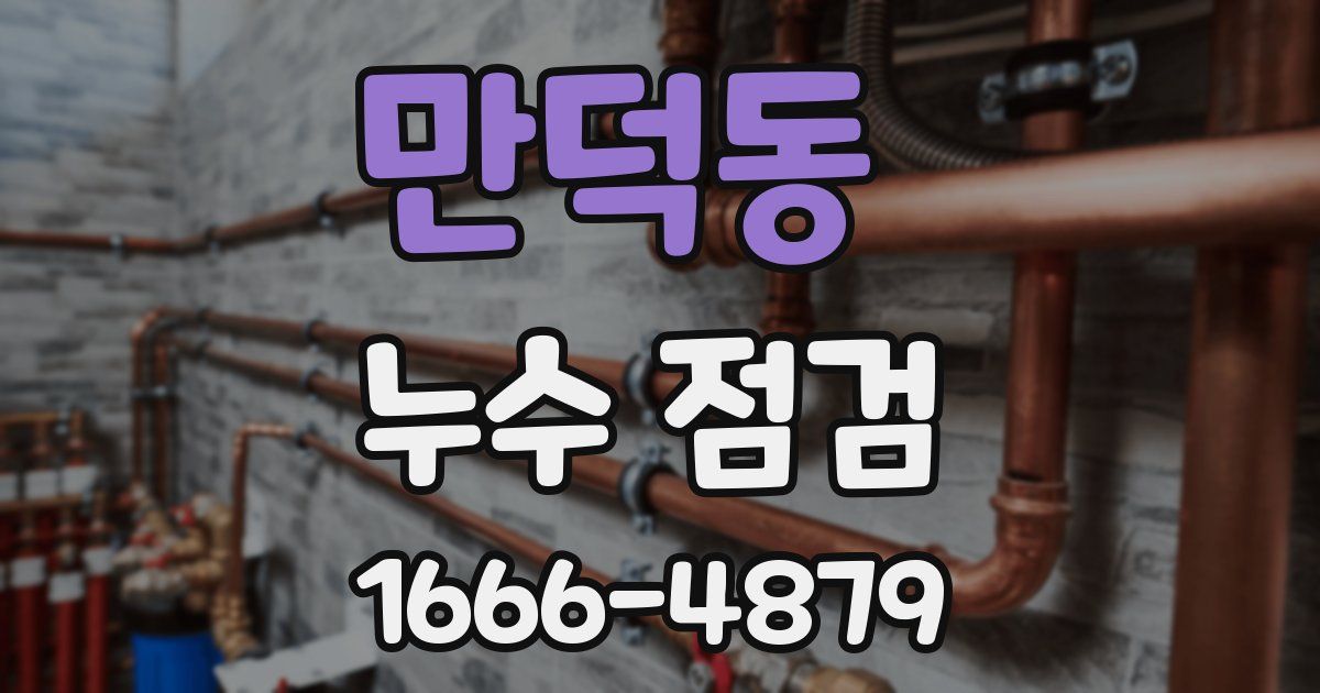 만덕동 누수 점검
