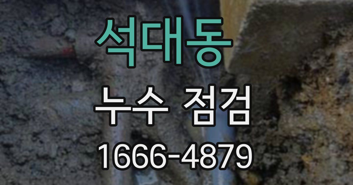 석대동 누수 점검