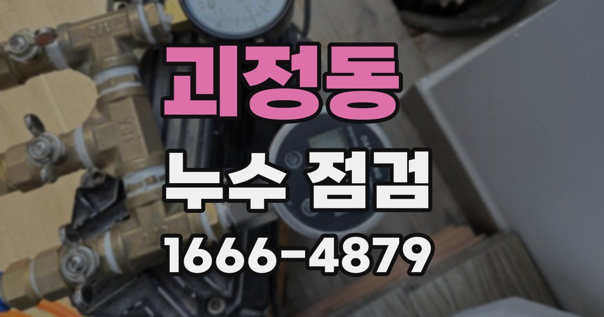 괴정동 누수 점검
