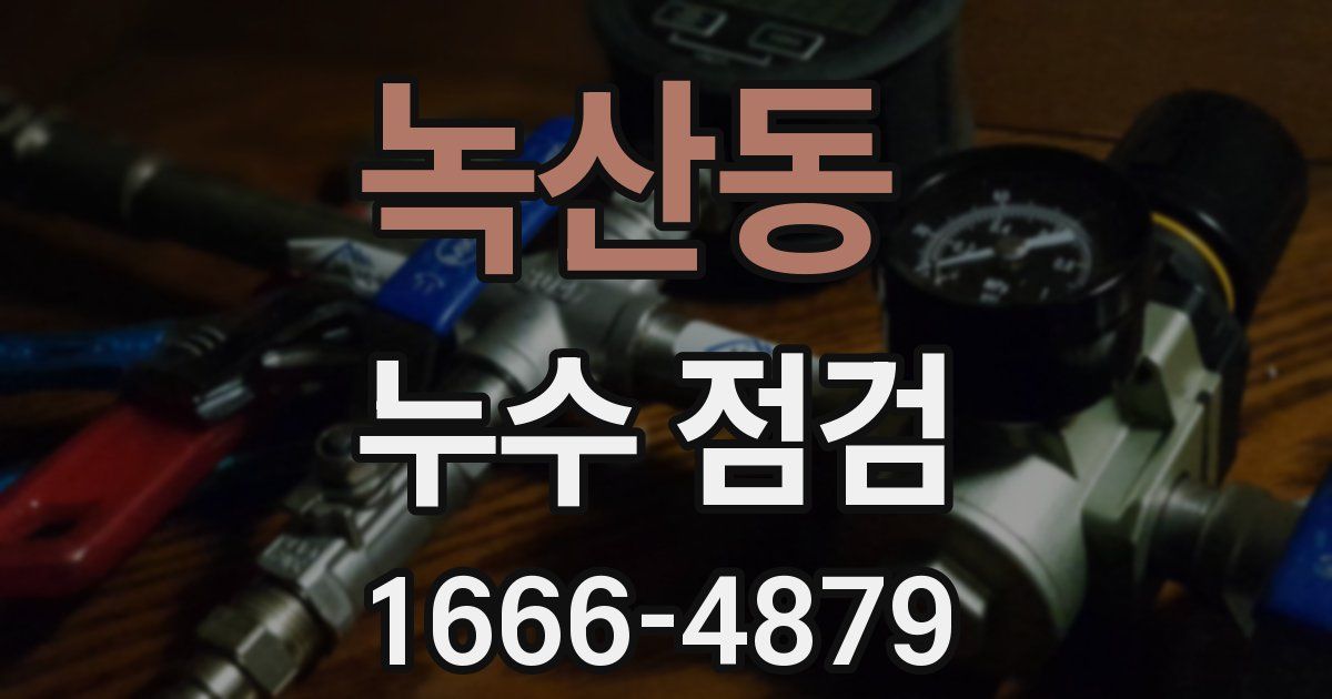 녹산동 누수 점검