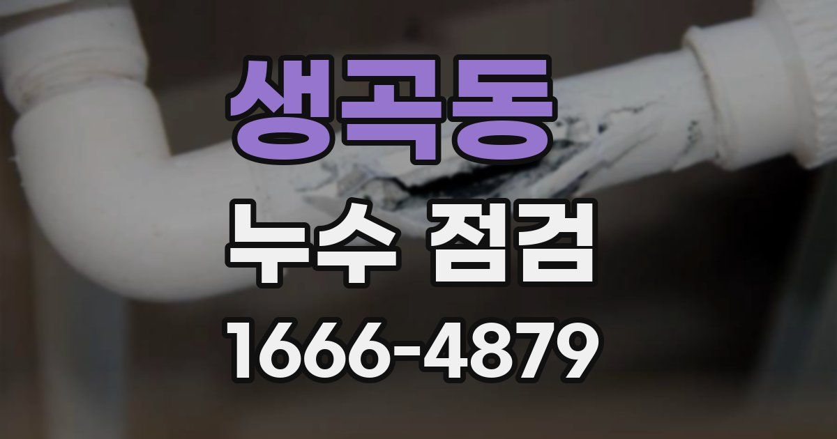 생곡동 누수 점검