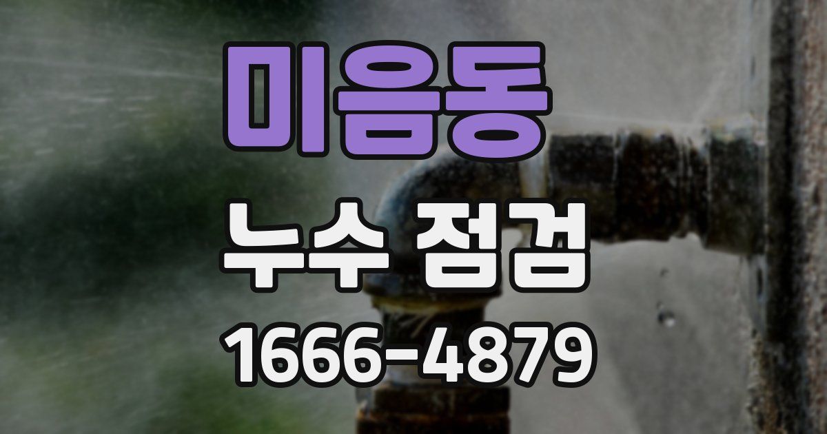 미음동 누수 점검