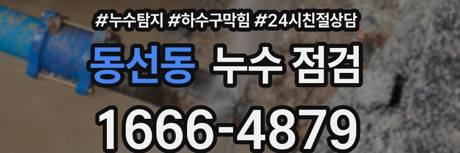 동선동 누수 점검