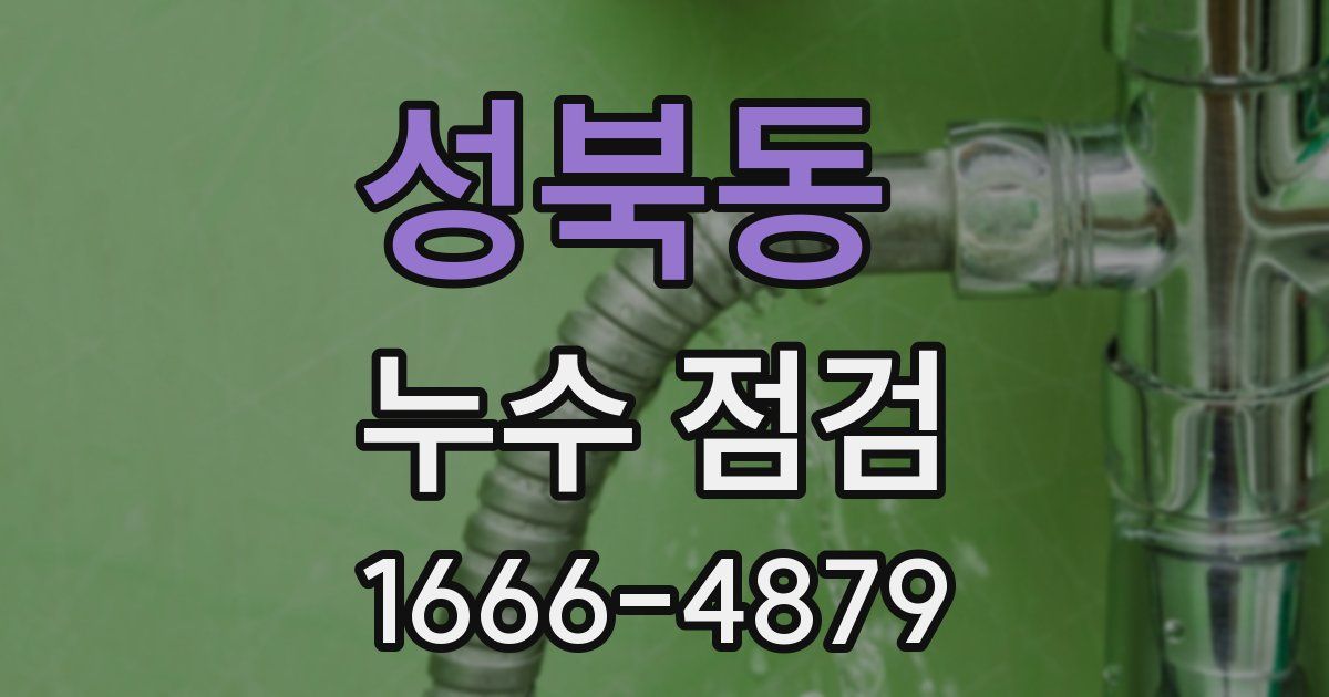 성북동 누수 점검