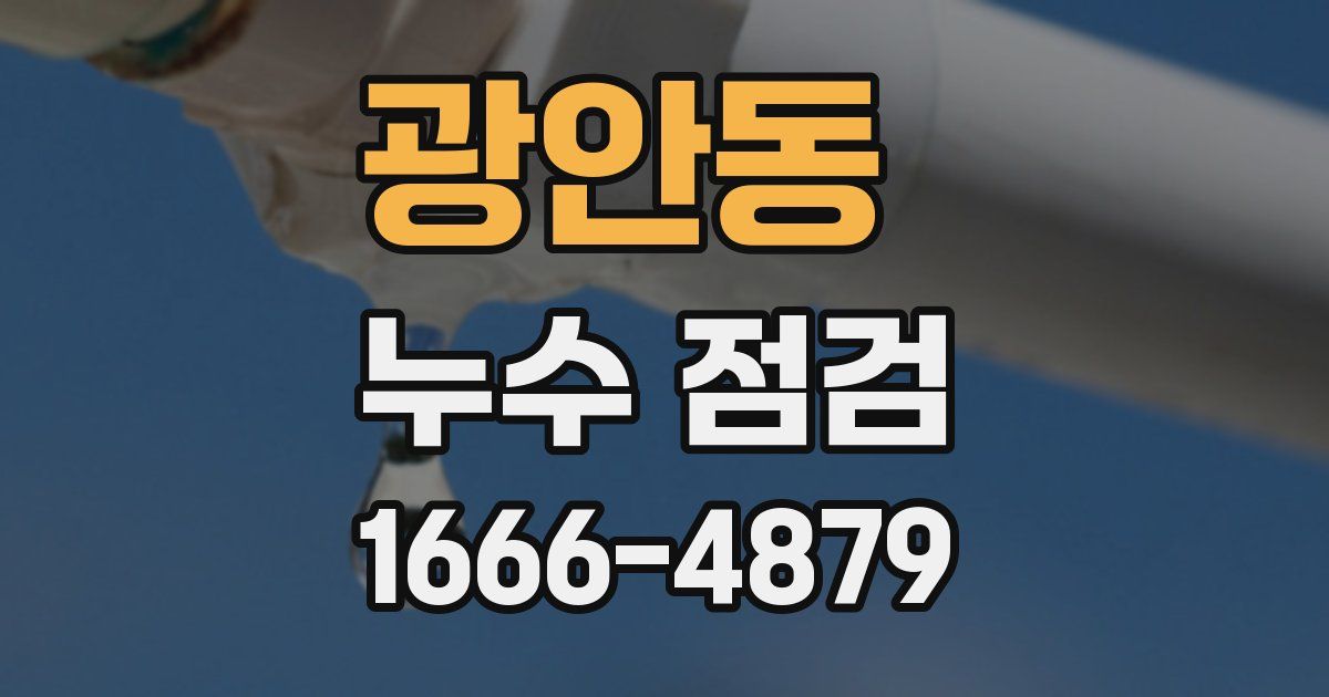 광안동 누수 점검