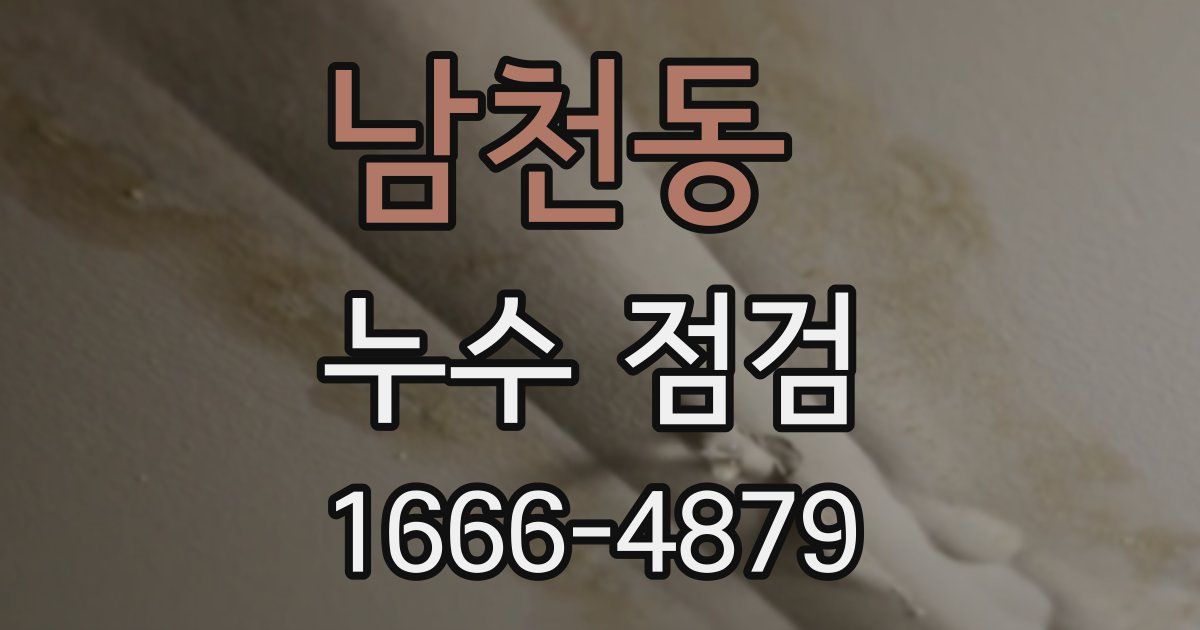 남천동 누수 점검