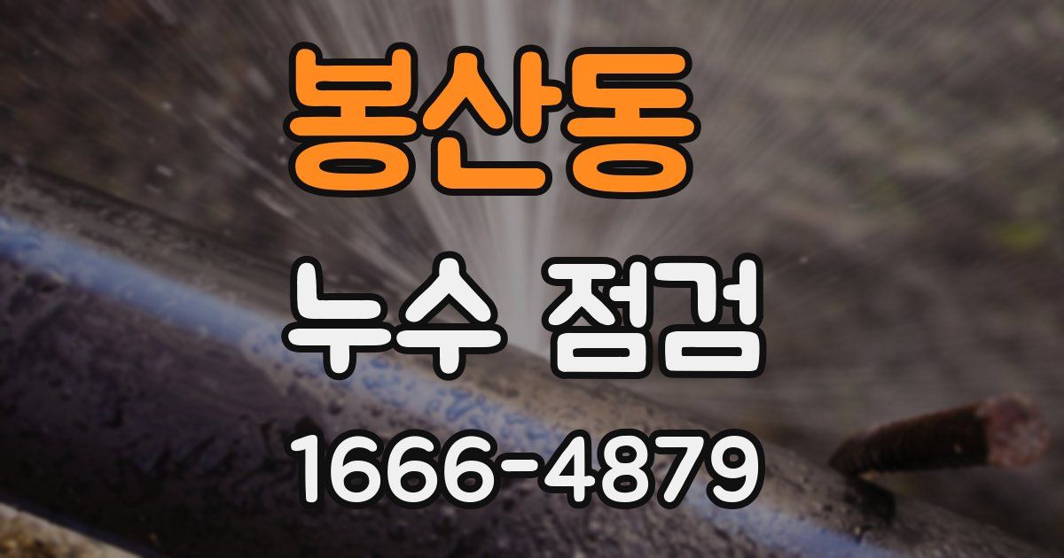 봉산동 누수 점검
