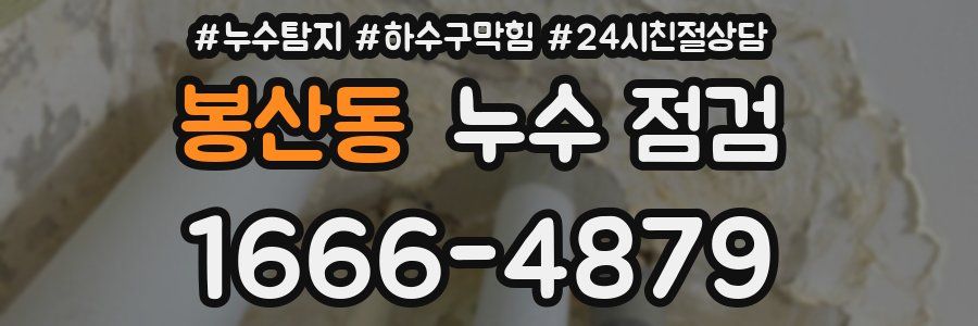 봉산동 누수 점검