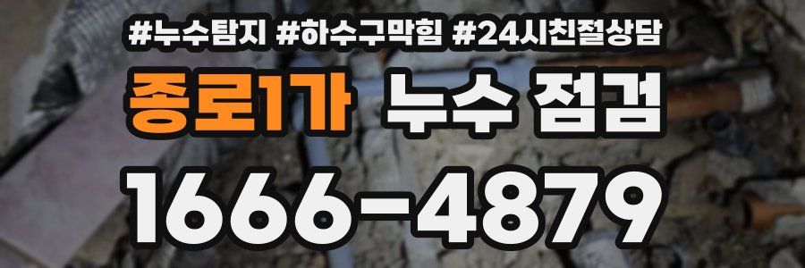 종로1가 누수 점검